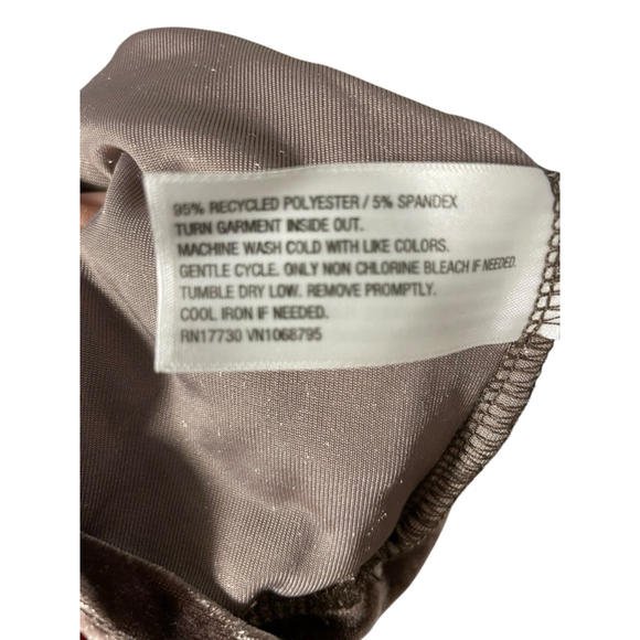 Size XL Brown A New Day Dress Velvet short sleeve midi mock neck ruching fitted - Picture 7 of 9